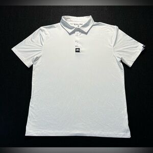 Tattoo Golf Cool-Stretch Polo Shirt Men’s Medium White Performance Skull Logo